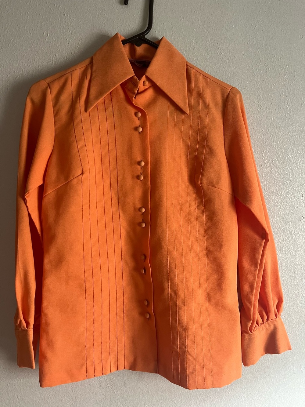 Vintage Montgomery Wards Orange Long-Sleeve Button-Up Shirt